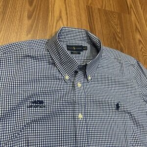 Ralph Lauren US Tennis Open Short Sleeve Button Up Gingham Check Shirt Sz. 16